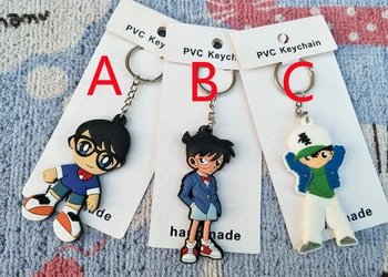 COSANER Detective Conan Menino Anime Chave de Cadeia do PVC Figura Chaveiro Toy Chaveiro Keyholder Presentes de Aniversário Unissex NOVO