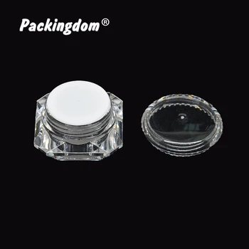 20pcs Plástica Cosmética Jar Forma de Diamante Recipiente o Creme de Potes de Dupla Parede Vazia Exemplo de Embalagem de latas Caixa de 5g a 10g de 15g