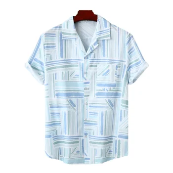 Impressos digitais Praia Havaiana Camisa para os Homens Verão de Manga Curta 3XL Aloha Camisas de Mens de Férias de Férias de Roupas Camisa Tops