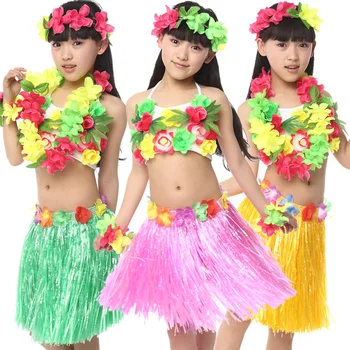 Frete grátis Halloween, Carnaval Vestido de Fantasia da mascote para Crianças Meninas Crianças Havaiano Saia Havaiana de Salão Dança do Ventre Roupas