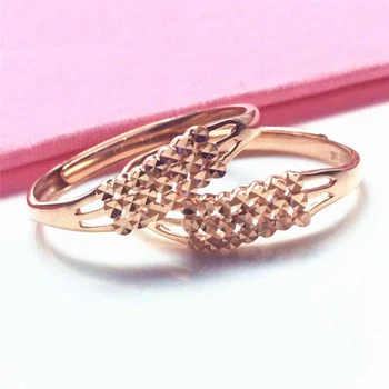 585 Roxo Banhado a Ouro 14K Ouro Rosa Encanto Simples Geométrica de Onda Grande Versão de anéis para as mulheres ajustável criativa jóias de presente