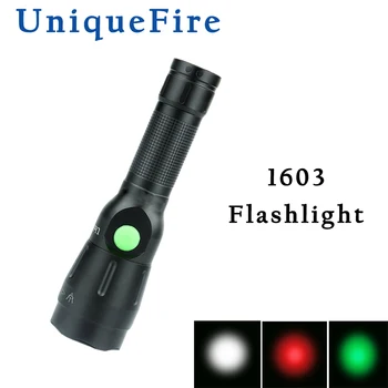 UniqueFire 1603 38mm Lente XRE Portátil Lanterna LED Zoomable Lanterna Tocha Recarregável de Iluminação, 4 Modos de Luz Para a Caça