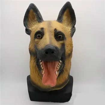 Lobo, Cão De Polícia, Cão De Arnês Animal Bonito Cão Arnês Cos Traje De Festa De Halloween De Látex Arnês Máscara