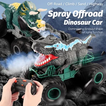Carro RC Spray de Fora-de-Estrada Escalada Dinossauro Veículo de Controle Remoto Tiranossauro Rex Triceratops Crianças de Condução Brinquedos Presentes das Crianças de 6+