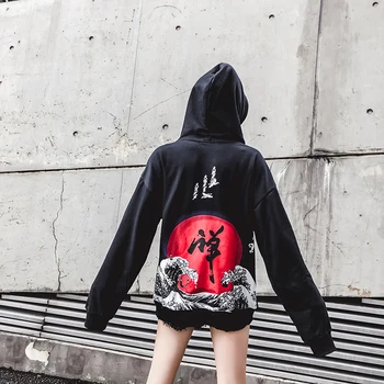 Newautumn/inverno de 2018 mulheres folgado BF harajuku Chinês hip hop casual hoodies