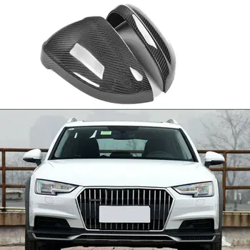 De Fibra de carbono, Espelho do Carro capas Com Side Assist Ajuste Para a Audi Audi B9 A4 A4L2017-2018 A5 S5 2017 - ATÉ
