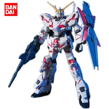 BANDAI HGUC RX-0 Unicorn Gundam 1/144 HG100 Oficial figura anime acionáveis brinquedo colecionável assembleia modelo presente de natal