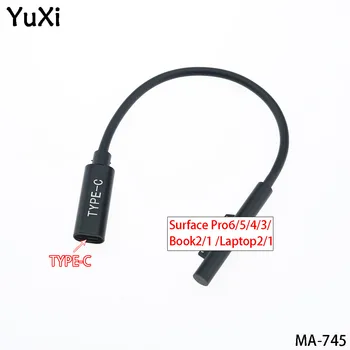 YuXi USB Tipo C Fêmea Para PD Adaptador de Alimentação Cabo de Carregamento Para o Microsoft Surface Pro6/5/4/3 Book2/1 Go/Laptop2/1