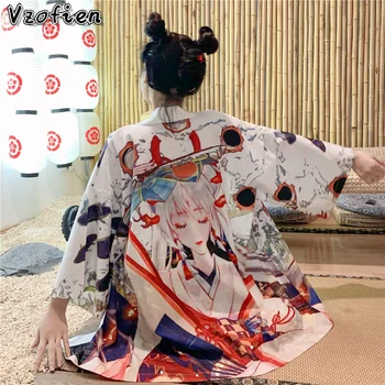 Kimonos Mulher Yukata Quimono Japonês Casaquinho de Cosplay Camisa Blusa para Mulheres Japonês Yukata Fêmea Solta Kimonos Haori