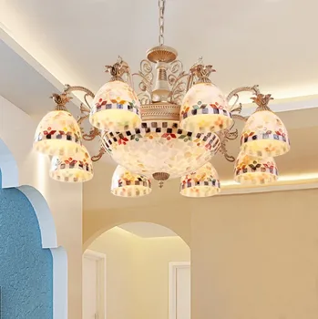 Estilo europeu Lustre Mar Mediterrâneo Pingente de Lâmpadas de Sala de Jantar para a Iluminação home Indoor de Fixação