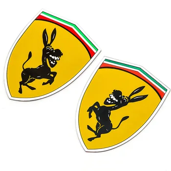 2 Pçs Alumínio Burro, Cobra Logotipo Da Janela Do Carro Adesivos Corpo De Metal Emblema Emblema Acessórios Para A Ferrari Ford Focus Ranger Fiesta