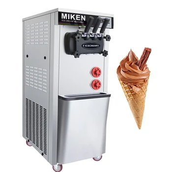 Três-cabeça de Máquina do Creme de Gelo Automática Comercial Vertical Macio Máquina do Creme de Gelo de Luxo Máquina de Fazer sorvete
