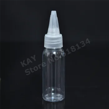2500pcs Limpar garrafas PET, 30ml de plástico pena do líquido do frasco com longos e finos superior e parafuso tampa de plástico