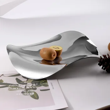 Moderno, Simples Luz De Luxo Aço Inox Bandeja De Frutas Arte Criativa Decoração Quarto Sala Cozinha Bandeja De Armazenamento