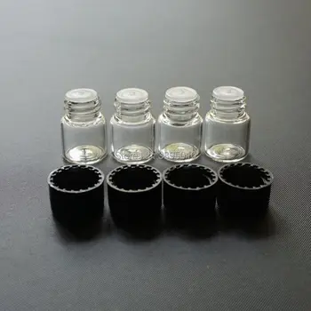 1ml 2ml 3ml claro Frasco de Vidro preto Com tampa de plástico.Óleo essencial Recipiente,mini recipiente frasco de amostra F445