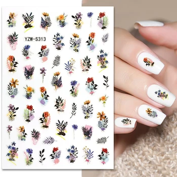 2022 Flores em 3D Projeto da Folha de Etiqueta do Prego Nail Art Manicure