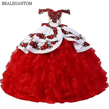 Bealegantom Off Ombro Bordado Vestidos De Quinceanera Bola Vestido De Cetim Sweet 16 Concurso De Aniversário, Festa De Formatura Vestidos De 15 Anos