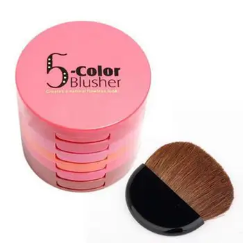 HEALLOR 5-em-1 Magic Impermeável Blush 5 cores de Blush Paleta com Escova de Espelho líquido, blush pêssego