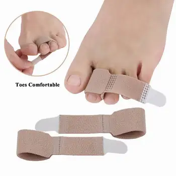 2Pcs Dedo Dedo de Ligaduras de Sobreposição Polegar Eversão Vestindo Pano Simples de Divisão Cinta do Dedo do pé Dedo do pé Separador de Corretor de Cuidados com os Pés Ferramentas