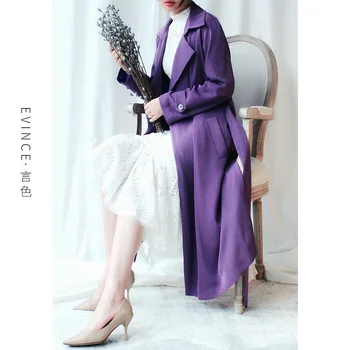 Cor Púrpura blusão de mulheres da primavera e do outono fino estilo digna temperamento novo populares de lazer de alta qualidade revestimento em