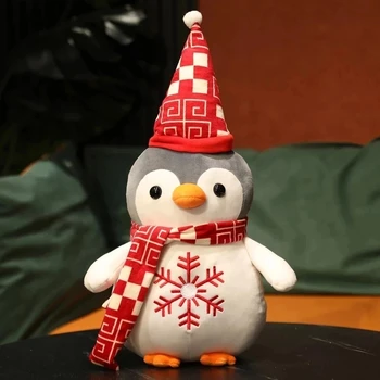 25/35cm Natal Bonito Pinguim de Pelúcia Brinquedos de Pelúcia Boneca Crianças Huggable Travesseiro de Ano Novo de Decoração de Casa de Presente de Ano Novo para as Crianças