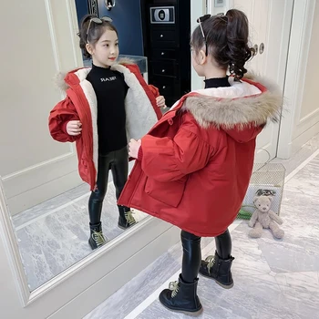 As meninas do Bebé Crianças Jaqueta casaco Outwear 2021 Novo Chegar Engrossar Inverno Quente de Outono Superior de Algodão Adolescente de Lã de Roupas para Crianças
