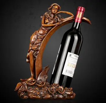 Europeu de beleza cremalheira do vinho exibir uma personalidade criativa de luxo, armário do vinho vinho rack decoração, artesanato de resina