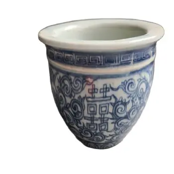 Chinês Antigo de Porcelana Azul E a Branca da Porcelana do IVA Frascos Pequeno Vaso de Planta