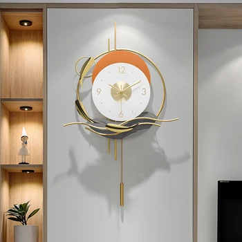 Nordic De Luxo Decorativo Relógio Swingable De Luxo Mudo De Parede Relógio De Sala De Estar Personalidade Criativa Enfeite Decoração Home