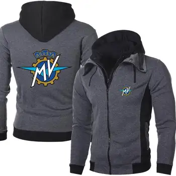 Os homens da Nova Primavera e Outono MV Logotipo do Carro Camisola Zíper Capuz Sportswear Impressão Unisex Jaqueta de Camisola
