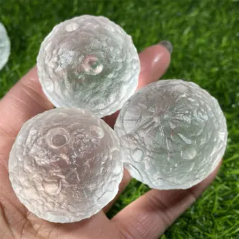 Natural transparente de quartzo bola lua bola de cristal cuidados 1pc 40mm+