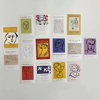15 Pcs Nórdicos Clássica Pintura de Matisse Cartão Adesivo de Parede Foto de Decoração de Fotografia com adereços Adesivo de Parede cartão de Decoração de Casa
