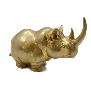 Cobre puro Rhino Rinoceronte Os Três Tesouros da África Artesanato Ornamentos de Cobre Arte Desktop Decoração Presentes