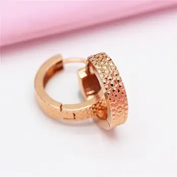 585 roxo de ouro novo geométricas forte sentimento de brincos para mulheres fashion e elegante 14K ouro rosa ouvido fivela partido jóias
