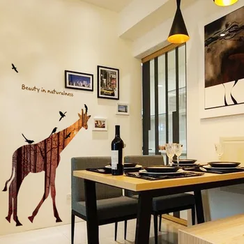 Criativo Girafa Adesivos de Parede Decoração da Casa de Arte para a Sala de estar, Quarto Sofá de Parede Decoração DIY papel de Parede de Vinil Auto-adesivo