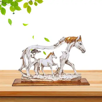 Resina Permanente Do Cavalo Estátuas Durável Cavalo De Arte Estatueta Cavalos Estátua Que Simboliza A Sorte De Riqueza De Alimentação De Saúde, Paz E Felicidade