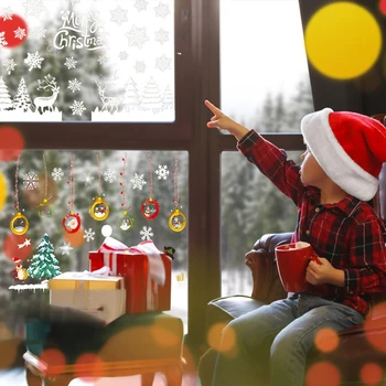 Janela De Adesivos Decorações De Natal 2021 Para A Decoração Home Acessórios Presentes De Natal Adesivos De Parede Decoração Sala De Estar