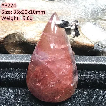 Superior Vermelho Natural Auralite 23 Pingente Jóias para Mulheres, Homens 35x20x10mm Grânulos de Prata Weter Queda Canadá Cristal Energia de Cura de Pedra