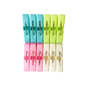 12pcs de plástico cor de cabide clipe, usado para corrigir lençóis, toalhas, mantas, meias, prova do vento cabide clip de fixação