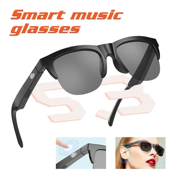 Smart Óculos sem Fio Bluetooth 5.3 Óculos HD UV Óculos de Proteção APARELHAGEM hi-fi de Música Anti-Azul Óculos de Toque do Fone de ouvido