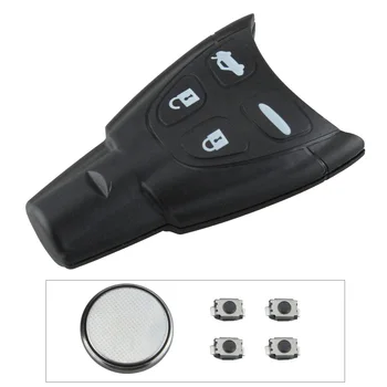 4 Botões Preto ABS, Controle Remoto Chave do Carro Transmissor Clicker o Alarme com o Botão de Baterias para SAAB 93 95 9-3 9-5 WF 4
