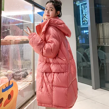 2021 novo longa revestimento do inverno das mulheres quente com capuz jaqueta casaco parka mulheres coreano casual solta casaco de inverno casaco