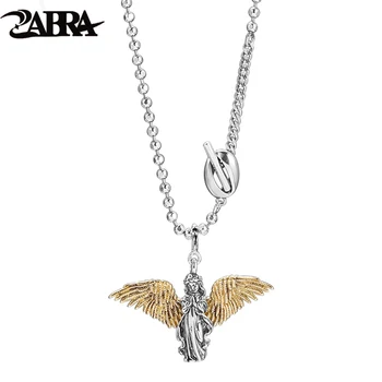 ZABRA asas de anjo de prata 925 personalidade criativa colar pingente nicho de design para homens e mulheres, a enviar presentes