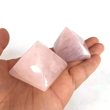 40mm natural de pedra de quartzo rosa quartzo pirâmide de cristal de cura reiki Energia, os Chakras Torre de Casa Ornamentos XY