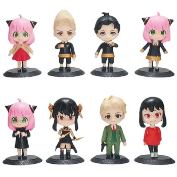 8 tipos de Anime Spy X Família Figura de Ação Anya Falsário Yor Loid Kawaii Qposket Figural PVC Modelo de Brinquedos de Crianças Presentes de Aniversário