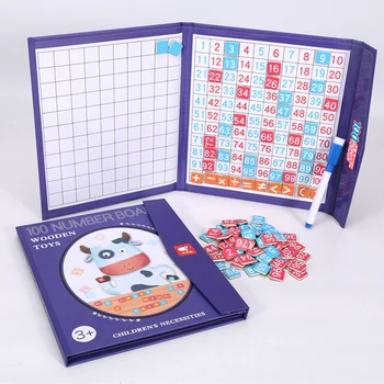 1-100 Tipo de Livro Magnético Cem Número de Placa de Matemática Auxílio de Ensino Montessori de educação infantil Brinquedo Para Crianças