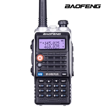 BaoFeng Bf-Uvb2 Além de Walkie-Talkie de Alta Potência 5w LCD/LED de Luz de Rádios UHF+VHF 136-174MHZ+400-520MHZ 4800mah