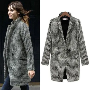 Outono e inverno de 2022 nova de pelúcia e algodão médio longo de lã de manga longa, sobretudo para as mulheres пальто que atingira as mulheres casaco de lã