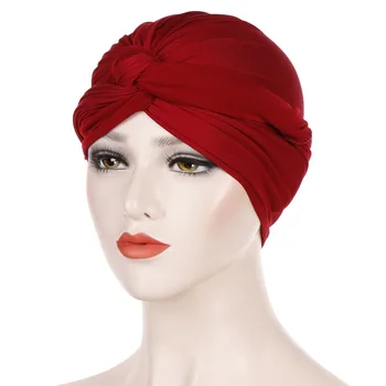 Mulheres Cabeça Interna Caps Para Hijab Bonnet Moda Sólido Algodão Muçulmano Turbante Africano Envolver A Cabeça Lenço Interior Hijabs Turbante Senhoras