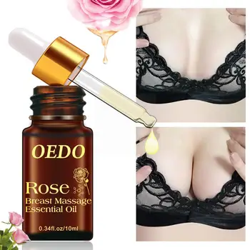 10ml Rose Planta de aumento de Mama Óleo Essencial de Promover Óleos de Endurecimento da Mama Busto Massagem Impedir o Levantamento de Peito de Crescimento F9A5